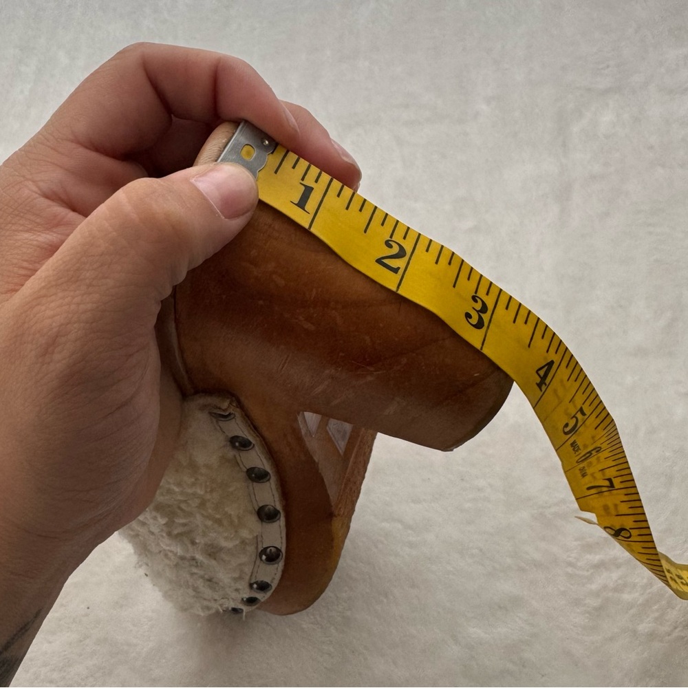 Free People Cream Sherpa Clogs with Wood Heel - Picture 12 of 13